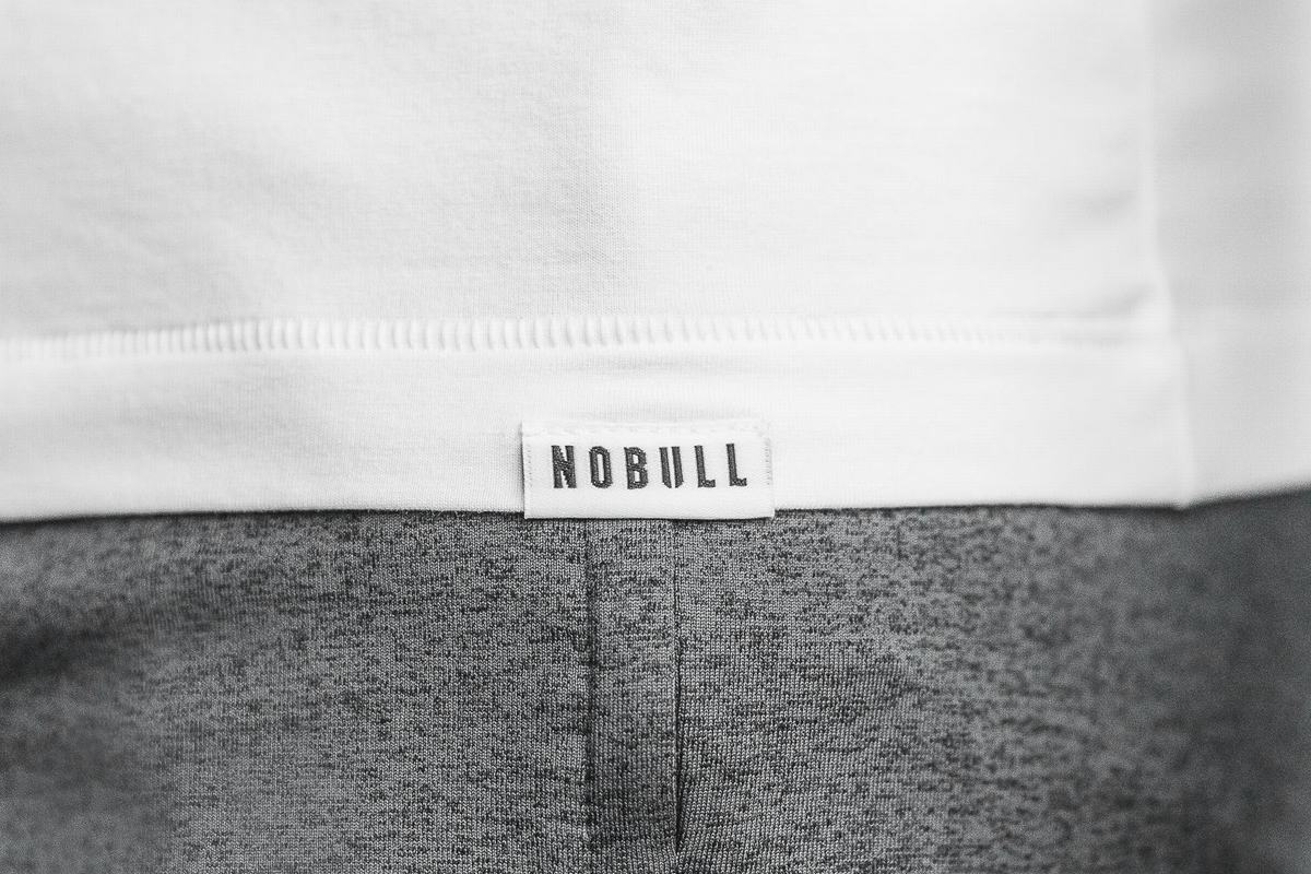 Nobull Lightweight Henley Men's T Shirts White | Australia (LE2984)